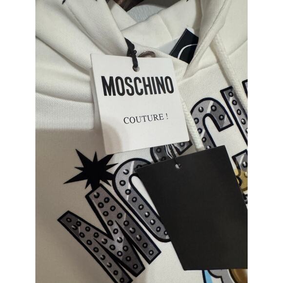 NWT Auth. Moschino Teddy Bear Stars Hoodie Size 40/US 4 - Picture 14 of 16